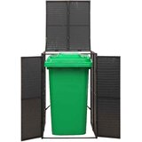  Spremište za kantu za smeće crno 70 x 80 x 117 cm od poliratana | Eponuda.ba