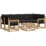 vidaXL Zunanja garnitura za sedenje z blazino 7 pcs Bela in črna, (5000271222) | Shoptok.si