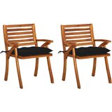 The Living Store Vrtni jedilni stoli z blazinami 2 kosa trden akacijev les - Jedilni Stol, (21477569) | Shoptok.si