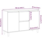 vidaXL Komoda boja starog drva 102x35x70 cm od konstruiranog drva | shoptok.hr