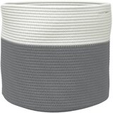  Košara za pohranu sivo-bijela Ø 40 x 35 cm pamučna | shoptok.hr