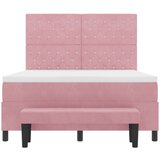 Box Spring Krevet s Madracem i Klupom Ružičasti 160x200 cm Baršun | shoptok.hr