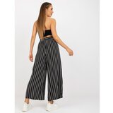 Fashion Hunters Black fabric trousers with wide leg SUBLEVEL Cene