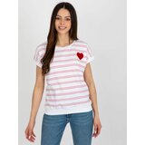 Fashion Hunters White-red striped blouse with short sleeves Cene