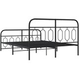  Metalni okvir kreveta uzglavlje i podnožje crni 150x200 cm | Eponuda.ba