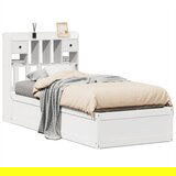 Maison Chic Posteljni okvir - Enojna postelja - Postelja za odrasle brez vzmetnice bel 75x190 cm trdna borovina-J11598, (21769114) | Shoptok.si