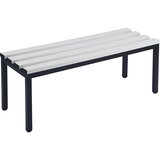 Wolf Garderobna klop brez naslonjala, PVC letve, siva, dolžina 1000 mm | Shoptok.si