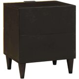 vidaXL Nočna omarica Črna in zlata 40 x 33.5 x 46 cm trden mangov les | Shoptok.si