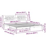 vidaXL Posteljni okvir z oblazinjenim vzglavjem Rjava 200 x 200 cm | Shoptok.si