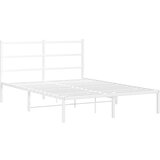  The Living Store Kovinski posteljni okvir z vzglavjem bel 140x190 cm - Posteljni Okvir, (21455313) | Shoptok.si