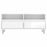 TV ormarić sjajni bijeli 100x34,5x44,5 cm od konstruiranog drva | shoptok.hr