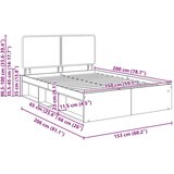  Konstrukcija postelje Bela 150 x 200 cm Masivno borovo les, (5000102987) | Shoptok.si