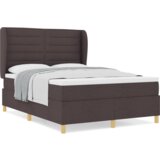  Box Spring Postelja z Vzmetnico Temno rjava 140x190 cm Tkanina, (22081235) | Shoptok.si