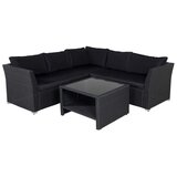 Venture Home Haiti kutna vrtna lounge garnitura, crna, šifra 1542-238 | shoptok.hr