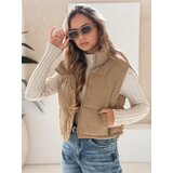 DStreet Kamizelka damska pikowana ciemnobeżowa | Shoptok.si