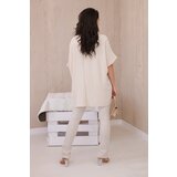 Kesi Włoski Oversized blouse with pendant dark beige | Shoptok.si