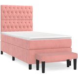 Box spring krevet s madracem ružičasti 90x200 cm baršunasti | shoptok.hr