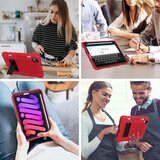 NIKCORP Ovitek za iPad Mini 6 8.3 robusten s stojalom in mestom za pisalo, zaščitni etui iz silikona in plastike, rdeče barve, (5000139064) | Shoptok.si