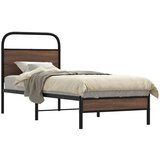 Maison Chic Posteljni okvir - Enojna postelja - Postelja za odrasle brez vzmetnice 75x190 cm rjav hrast inž. les-J11017, (21774511) | Shoptok.si