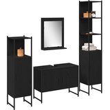  Set namještaja za kupaonicu 4 pcs Crna Konstruirano drvo | shoptok.hr