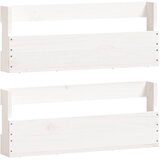  Zidni stalci za cipele 2 kom bijeli 59x9x23 cm masivna borovina | shoptok.hr