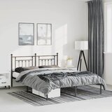  Metalni okvir za krevet s uzglavljem crni 150x200 cm | Eponuda.com