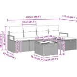 vidaXL 6-delni vrtni kavč set z blazinami, črni poli ratan, dvosedni vrtni kavč z blazinami, črni poli ratan | Shoptok.si