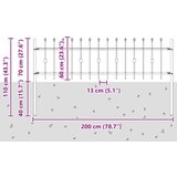  Vrh z bodicami Črna 200 x 130 cm Prašno lakirano jeklo, (5000157879) | Shoptok.si