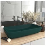  Razkošen umivalnik pravokoten mat temno zelen 71x38 cm keramika Cene