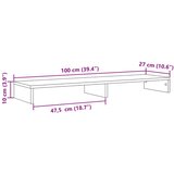  Stalak za monitor boja betona 100x27x10 cm konstruirano drvo | shoptok.hr