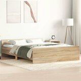  Okvir kreveta s uzglavljem i podnožjem boja hrasta 135x190 cm | shoptok.hr