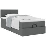  Otomanski krevet s madracem tamnosivi 90x200 cm tkanine | shoptok.hr
