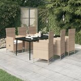  7-dijelni vrtni blagovaonski set s jastucima bež | shoptok.hr