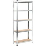 vidaXL Police za shranjevanje 3 kosi jeklo in MDF 75x30x172 cm srebrne | Shoptok.si