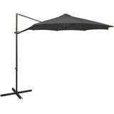 vidaXL Konzolni suncobran sa stupom i LED svjetlima 300 cm antracit | shoptok.hr