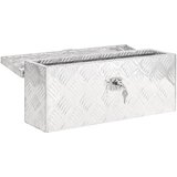  Kutija za pohranu srebrna 50 x 15 x 20,5 cm aluminijska | shoptok.hr