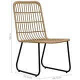 Poli 3-dijelni bistro set od poliratana boja hrasta | shoptok.hr