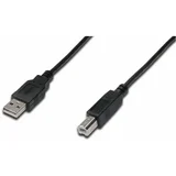 kabel USB A-B 1m dvojno oklopljen črn AK-300105-010-S