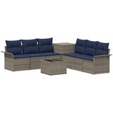  Set sofe 8 kom. Siva i tamnoplava Poli Rattan i čelik | shoptok.hr