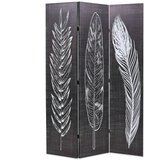  Sklopiva sobna pregrada s uzorkom pera 120 x 170 cm crno-bijela | shoptok.hr