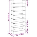 Stalak za cipele s 8 polica od metala i netkane tkanine srebrni | shoptok.hr
