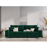 Cosmopolitan Design Zelena baršunasti sklopiva/s prostorom za odlaganje sofa 250 cm Wicklow – | shoptok.hr