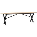 Maison Chic Klubska mizica - kavna mizica - Nizka mizica X okvir 160x40x45 cm trdna borovina lito železo, (21752718) Cene