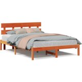 vidaXL krevetna konstrukcija s uzglavljem boje voska 140x200 cm Masivna borovina | shoptok.hr