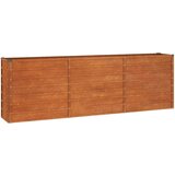vidaXL Vrtna greda siva 240x40x77 cm vremensko odporno jeklo | Shoptok.si