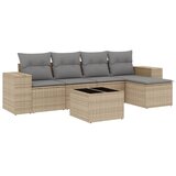  6-dijelni set vrtnih sofa s jastucima bež od poliratana | shoptok.hr