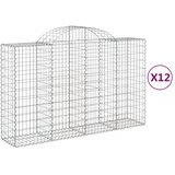  Lučne gabionske košare 12kom 200x50x120/140cm pocinčano željezo | shoptok.hr