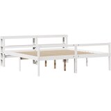 vidaXL Postelja za starejše z vzglavjem bela 200x200 cm trdna borovina, (21303500) | Shoptok.si