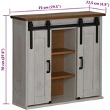 Viseći ormarić HALDEN 2 klizna vrata bijeli 75x22 5x70 cm bor | shoptok.hr