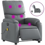  The Living Store Električni masažni naslanjač sivo umetno usnje - Električni Masažni Stol, (21447208) | Shoptok.si